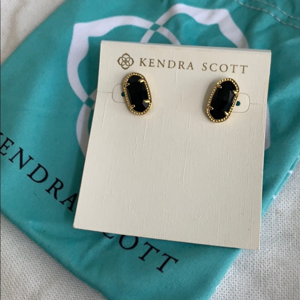 Kendra Scott Ellie Gold Stud Earrings in Black